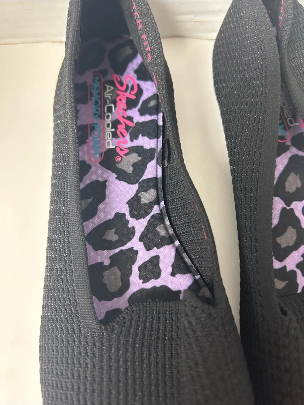 Skechers Cleo Black Knit Ballet Flats Size 11 (Fits Like 10) EUC